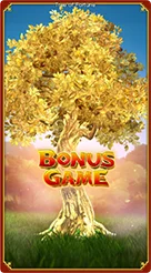 Tree Of Fortune · Navigasi tombol kendali taruhan, tombol putar, dan opsi otomatis.